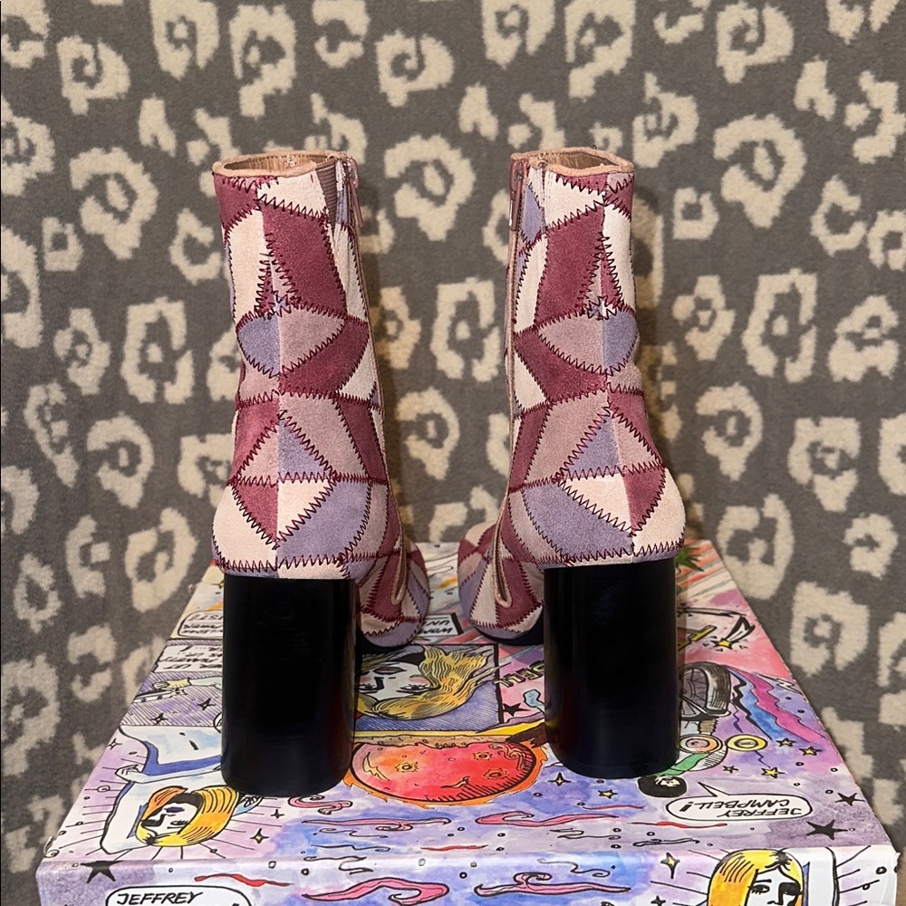 Jeffrey Campbell Verus-PW in Pink Suede Multi ๐ Heeled Booties New & Never Worn - Picture 6 of 17